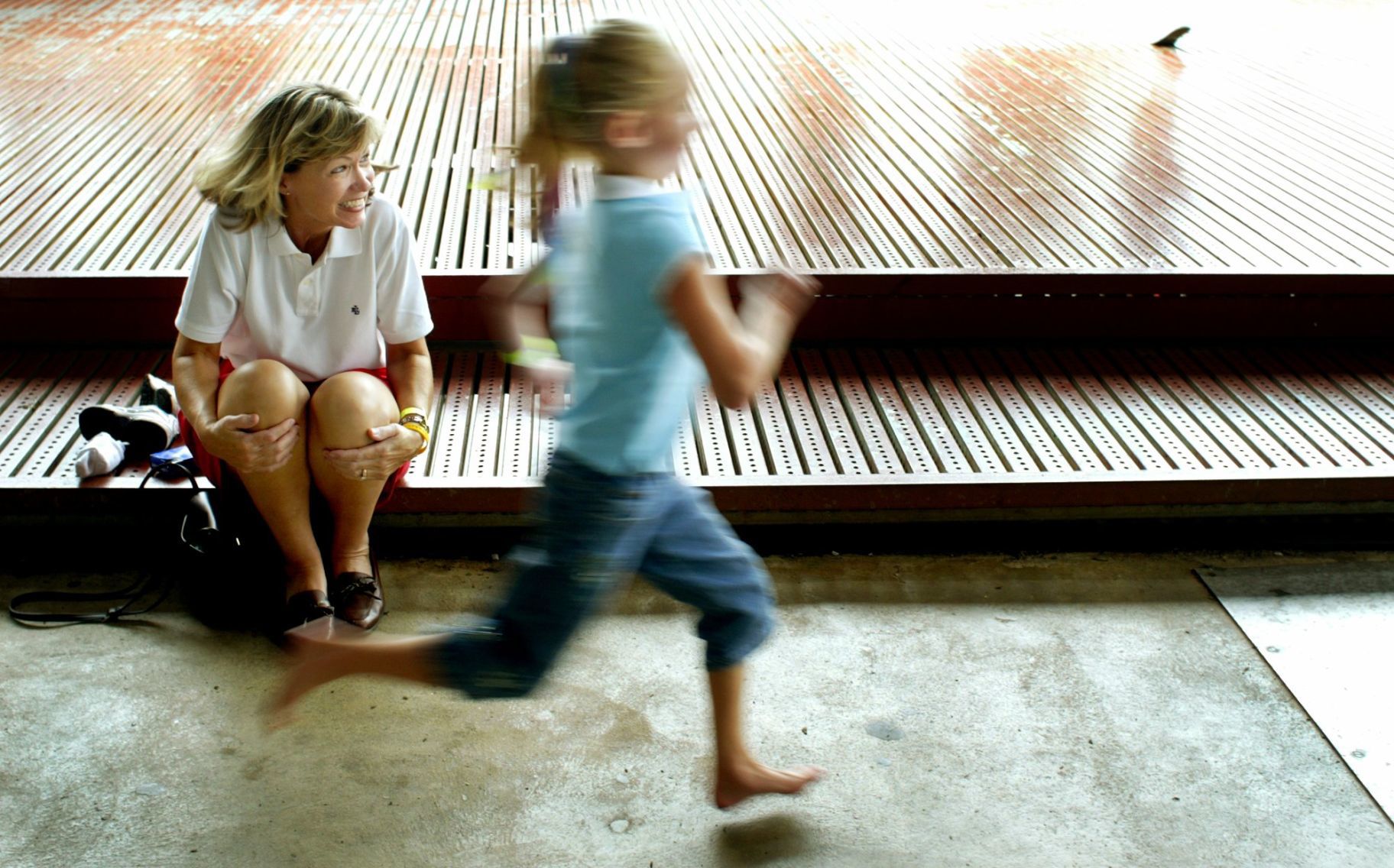 Running up a slide at City Museum